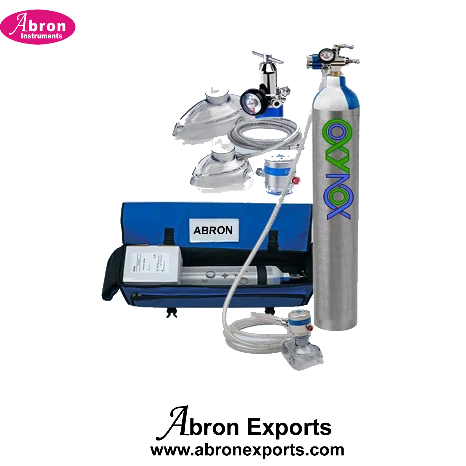 Cylinder ENTONOX Gas Kit 10 Lit 50+50 homogenous gas mixture containing 50% nitrous oxide and oxygen by volume compressed in a cylinder Pain releaver Abron ABM-1140K10 